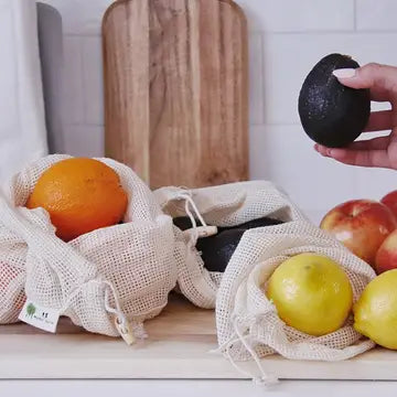 Organic Cotton Mesh Produce Bags- 3 Pack Home Me Mother Earth