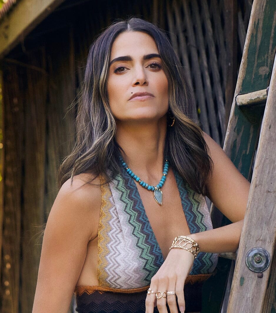 Turquoise + Aquamarine Triple Orbit Necklace Jewelry Bayou with Love