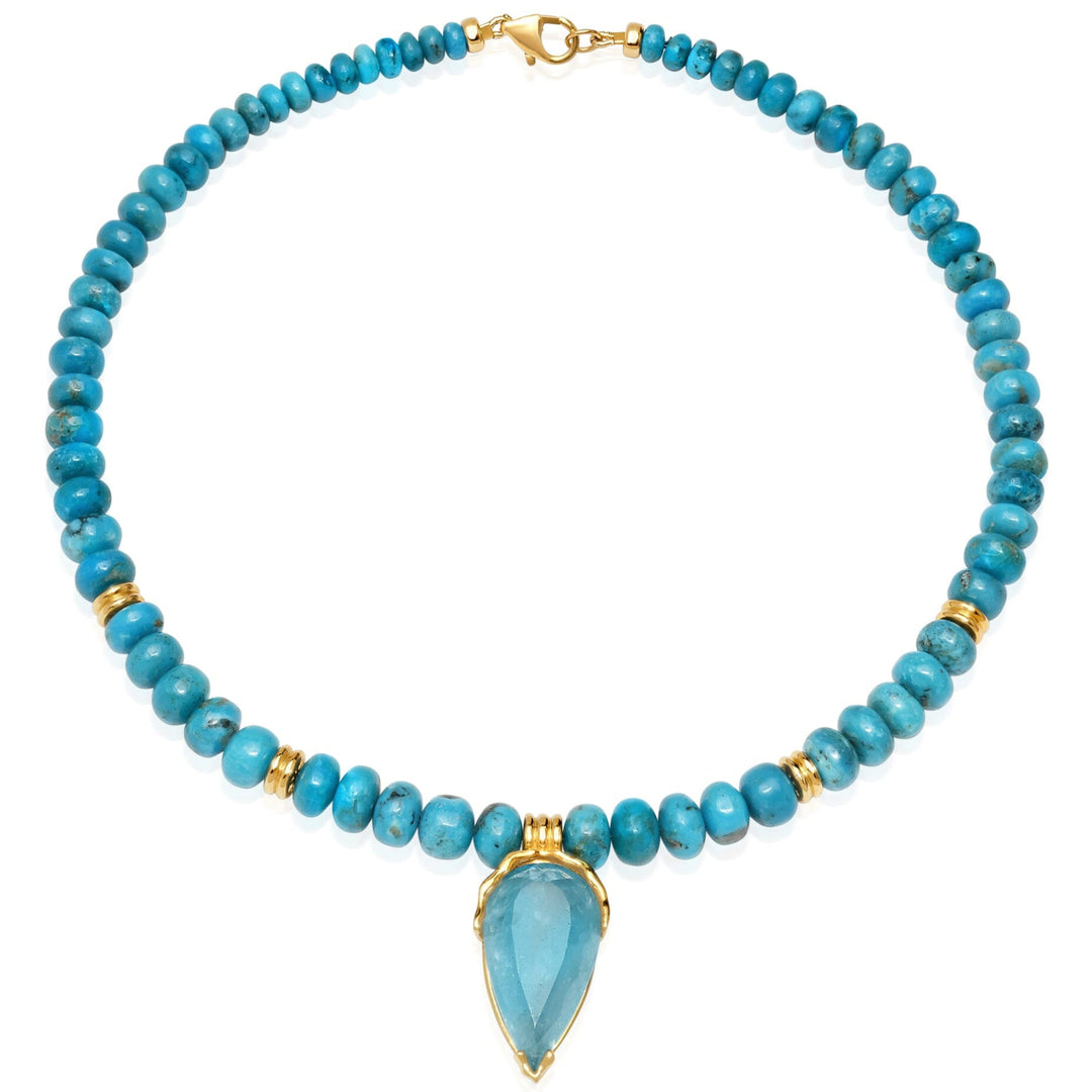 Beaded Turquoise Orbit Necklace Jewelry Bayou with Love