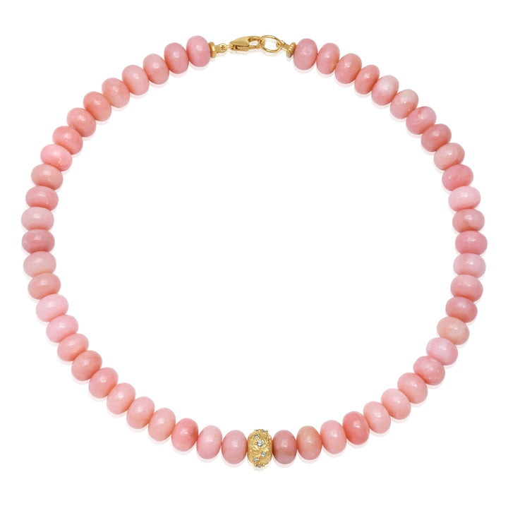54Moonscape Diamond + Pink Opal Beaded Necklace Jewelry Bayou with Love