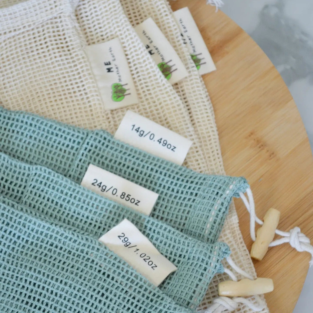 Organic Cotton Mesh Produce Bags- 3 Pack Home Me Mother Earth