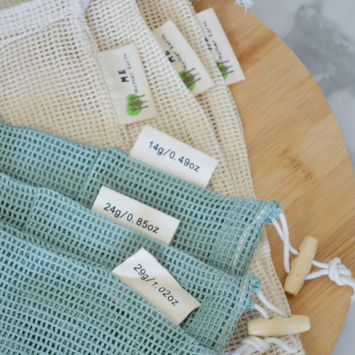 Organic Cotton Mesh Produce Bags- 3 Pack Home Me Mother Earth