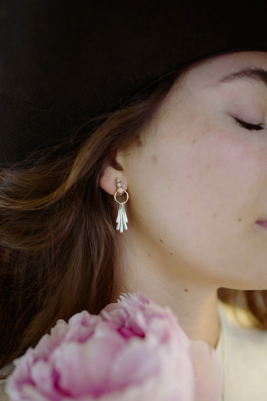 Pink Opal Fringe Earrings Jewelry Bayou with Love