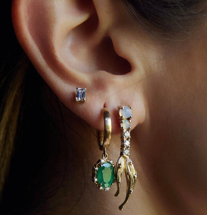 Diamond + Opal Mermaid Earrings Jewelry Bayou with Love