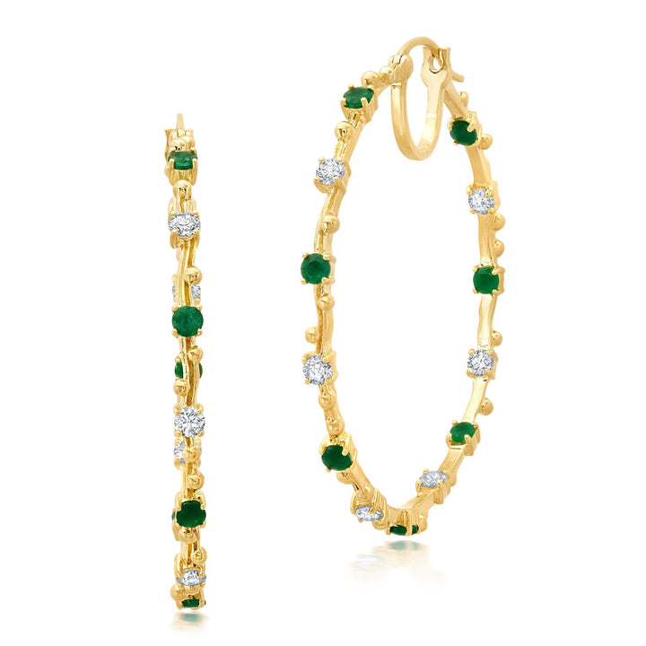 41Emerald + Diamond Water Hoops Jewelry Bayou with Love