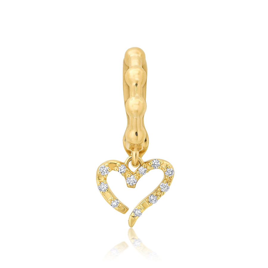 45 Diamond Pavé Heart Charm Jewelry Bayou with Love