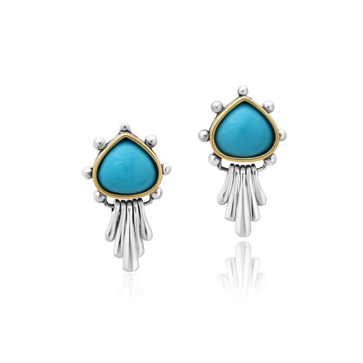 74 Soleil Turquoise Pear Fringe Dangle Earrings Jewelry Bayou with Love