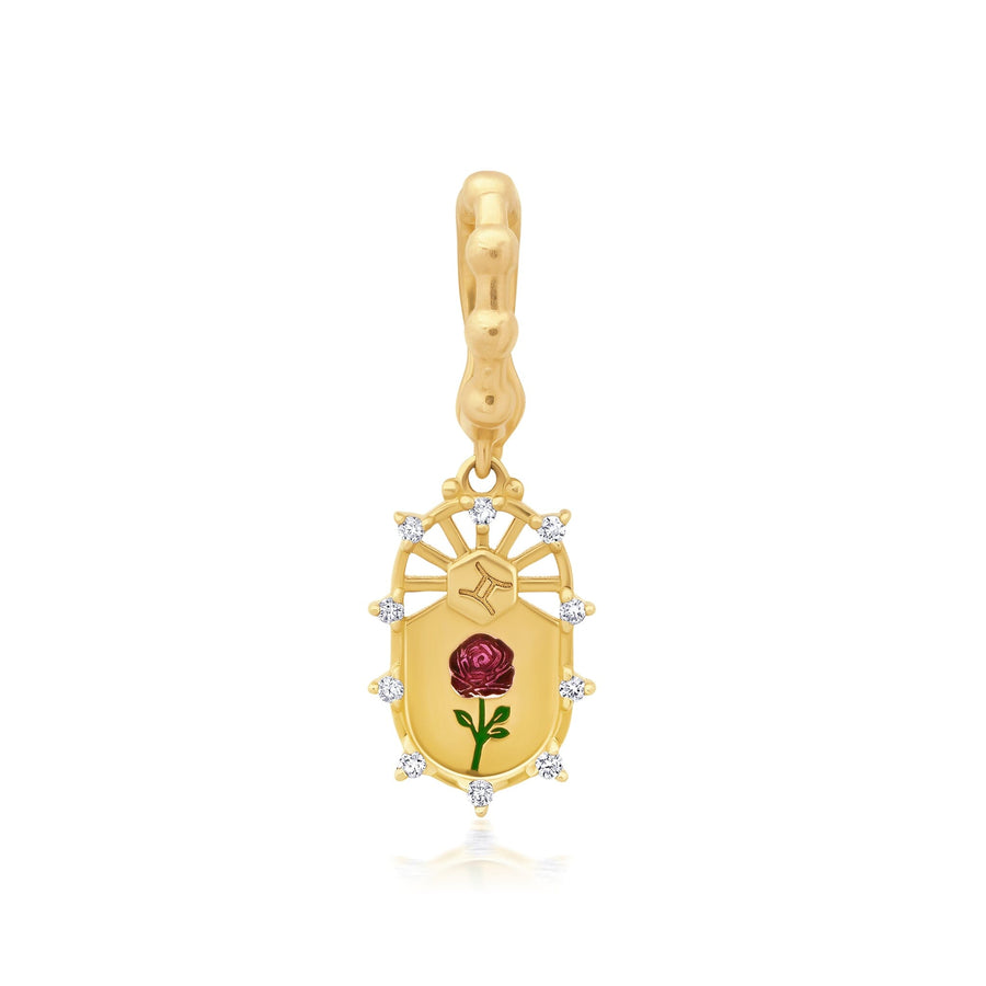 50Zodiac Diamond + Enamel Charm Jewelry Bayou with Love Gemini | Rose