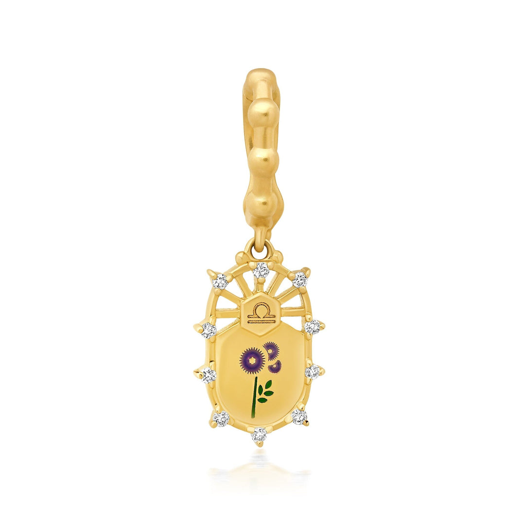 50Zodiac Diamond + Enamel Charm Jewelry Bayou with Love Libra | Marigold