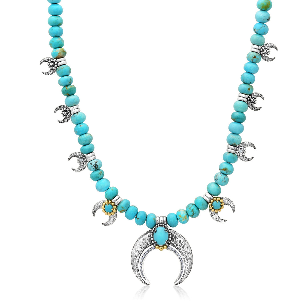 63 Diamond + Turquoise Soleil Najas Squash Blossom Necklace Jewelry Bayou with Love