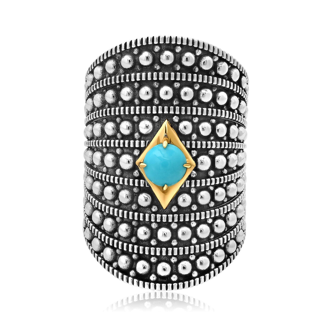 78 Gold & Silver Turquoise Beaded Long Ring Jewelry Bayou with Love