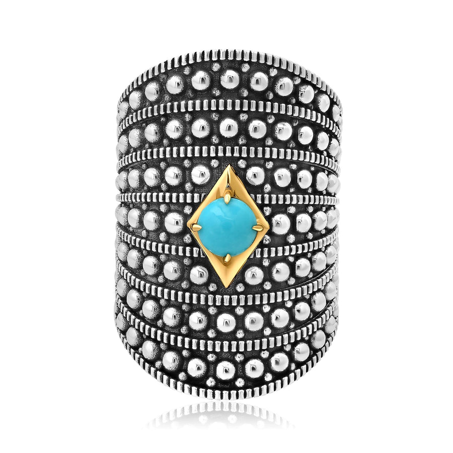 78 Gold & Silver Turquoise Beaded Long Ring Jewelry Bayou with Love
