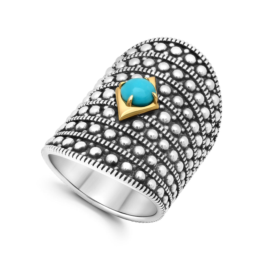 78 Gold & Silver Turquoise Beaded Long Ring Jewelry Bayou with Love