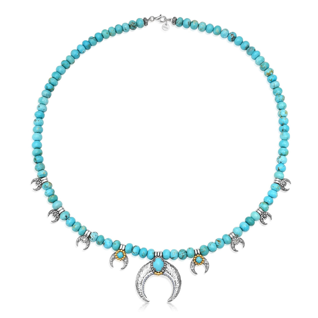 63 Diamond + Turquoise Soleil Najas Squash Blossom Necklace Jewelry Bayou with Love