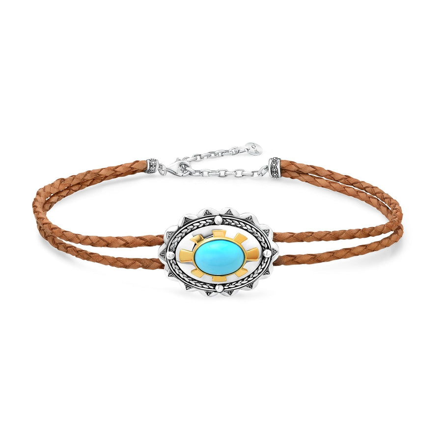 Oval Turquoise Concho Choker Jewelry Bayou with Love