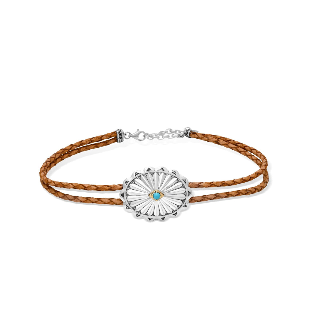 Flower Turquoise Concho Choker BROWN Jewelry Bayou with Love