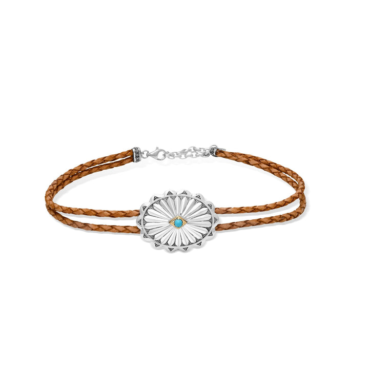 Flower Turquoise Concho Choker BROWN Jewelry Bayou with Love