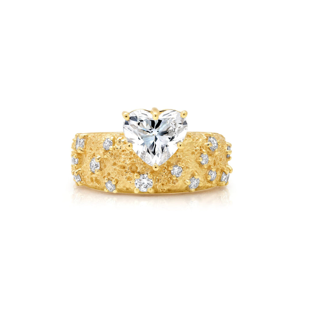 Diamond Heart Moonscape Pinky Ring Jewelry Bayou with Love