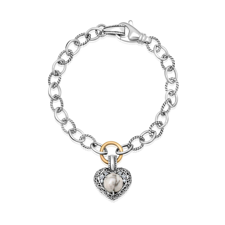 Diamond Magnesite Heart Bracelet Jewelry Bayou with Love