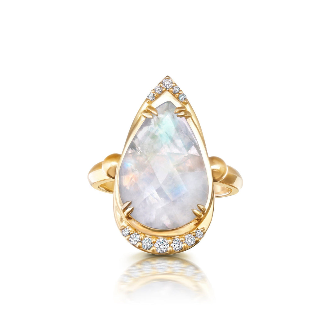 Moonstone + Diamond Lunar Ring Jewelry Bayou with Love