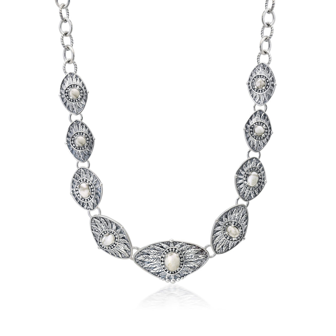 Feather Magnesite Necklace Jewelry Bayou with Love