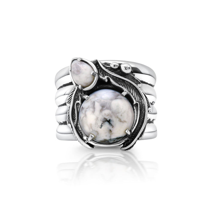 Feather Magnesite Ring Jewelry Bayou with Love