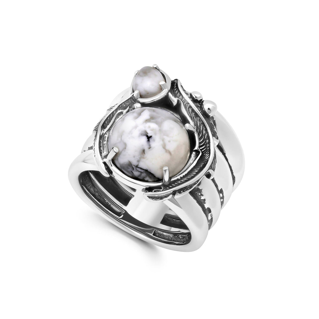 Feather Magnesite Ring Jewelry Bayou with Love