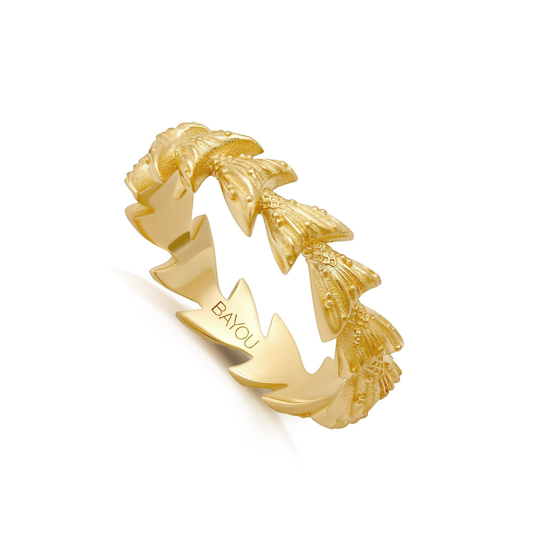BWLV_R1075 Large Mermaid Fluke Band Bridal Jewelry Bayou with Love