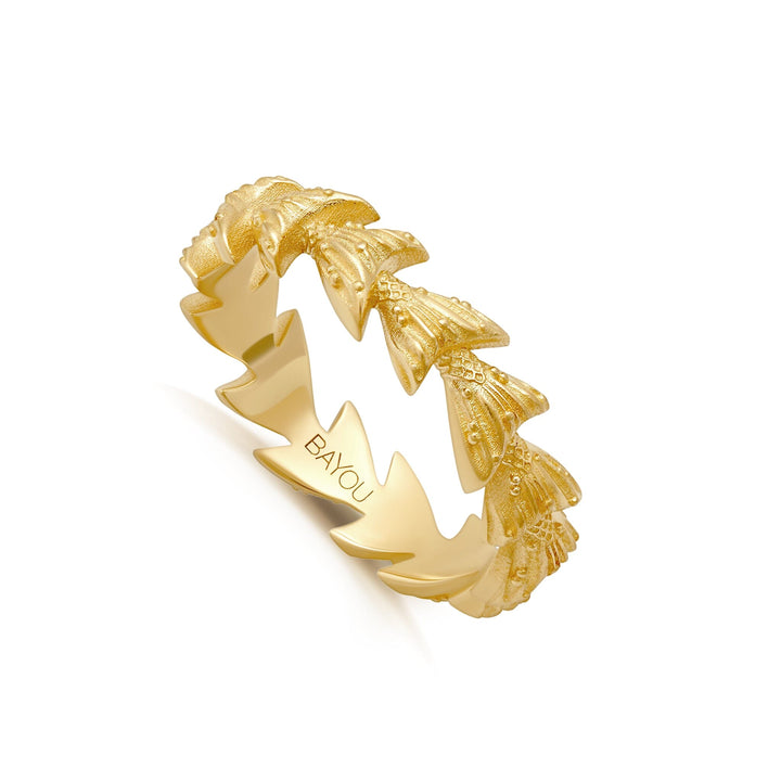 BWLV_R1075 Large Mermaid Fluke Band Bridal Jewelry Bayou with Love