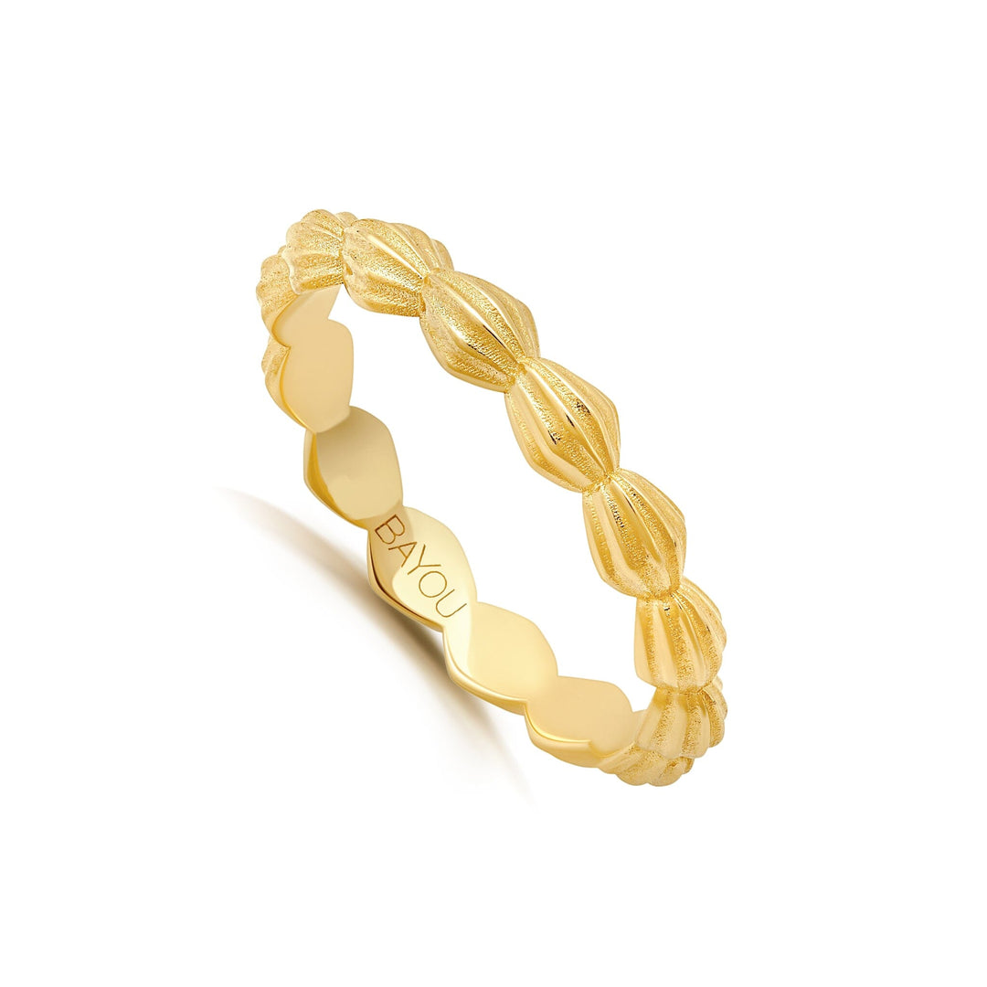 BWLV_R1073 Harp Shell Band Bridal Jewelry Bayou with Love