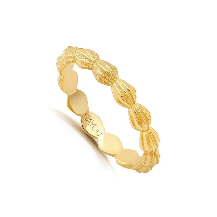 BWLV_R1073 Harp Shell Band Bridal Jewelry Bayou with Love