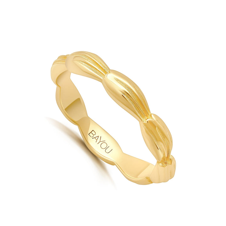 BWLV_R1072 Large Harp Shell Band Bridal Jewelry Bayou with Love