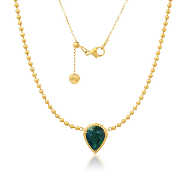 28Sapphire Pear Beaded Necklace Jewelry Bayou with Love