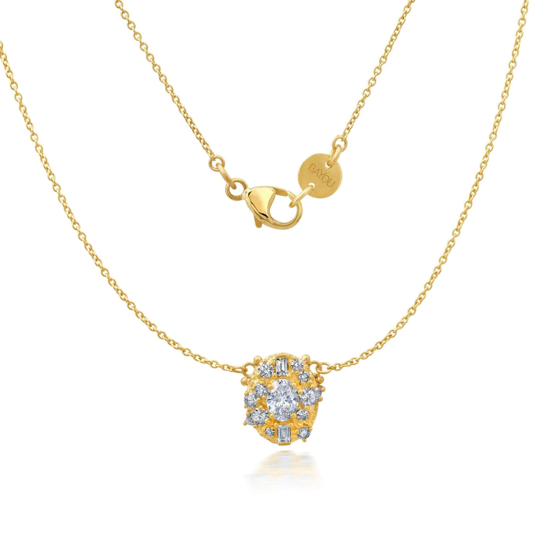 Moonscape Oval Diamond Necklace Jewelry Bayou with Love