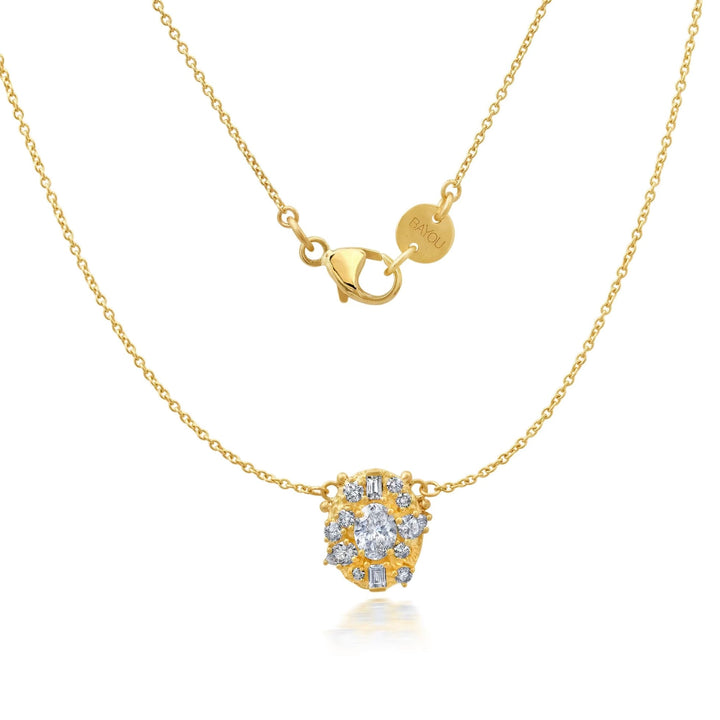 Moonscape Oval Diamond Necklace Jewelry Bayou with Love