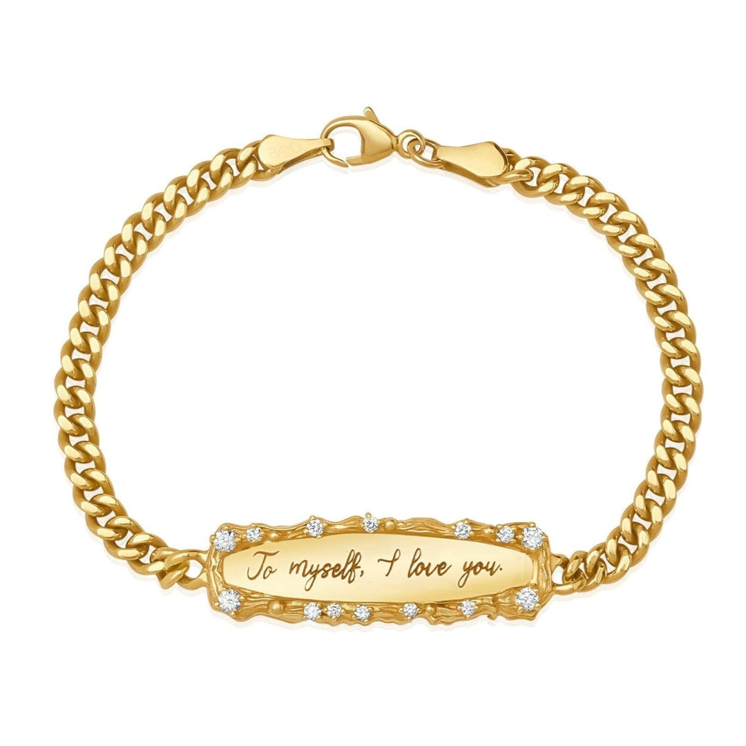 "To Myself, I Love You" Diamond Bar Bracelet Jewelry Bayou with Love