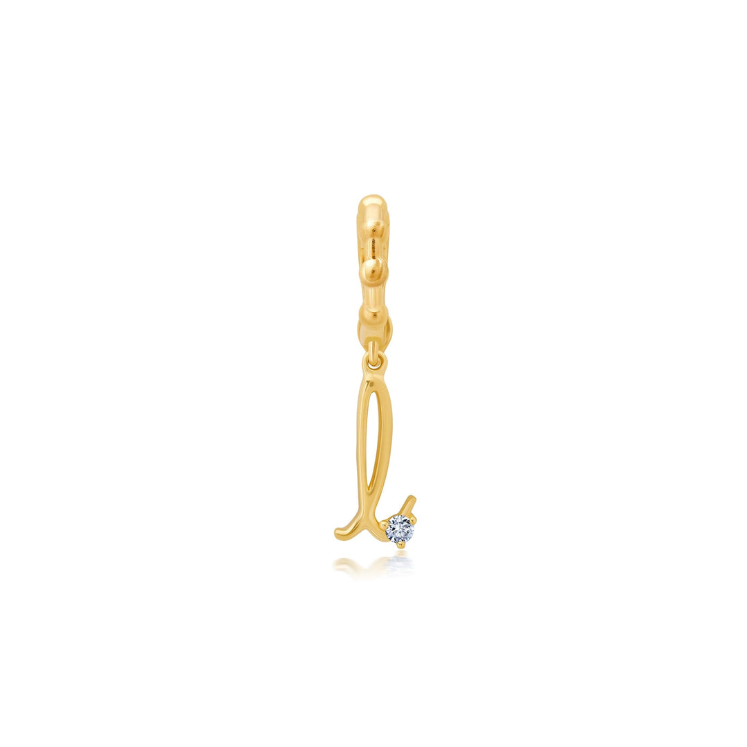 BaYou Gold + Diamond Initial Charms Bayou with Love l
