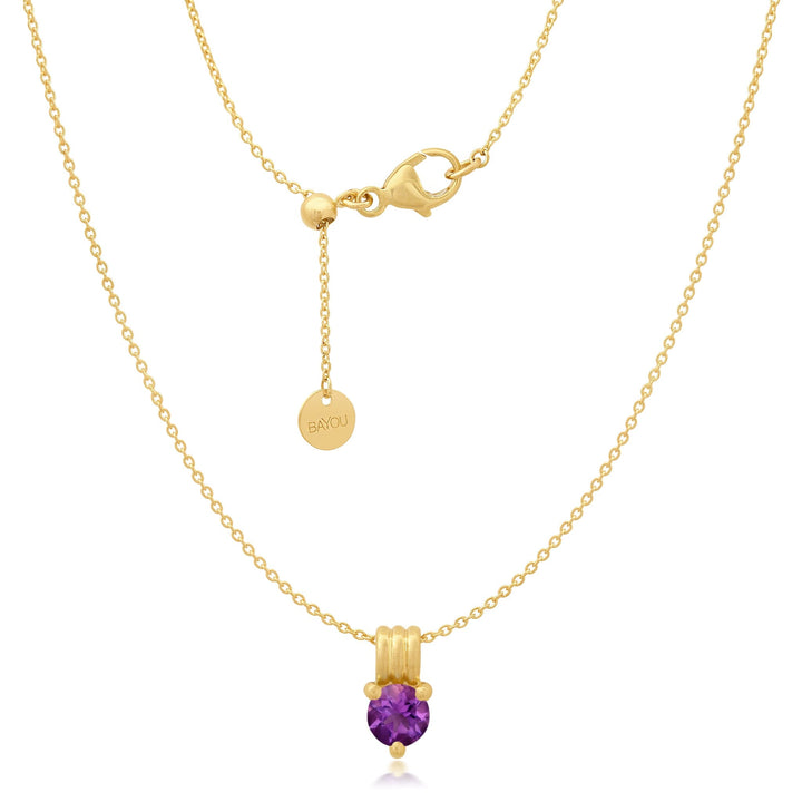 Birthstone Triple Orbit Necklace Bayou with Love Amethyst