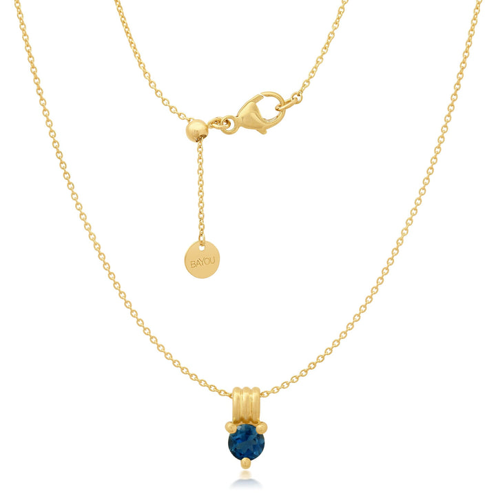 Birthstone Triple Orbit Necklace Bayou with Love Blue Topaz