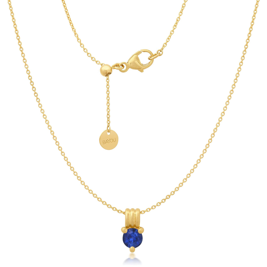 Birthstone Triple Orbit Necklace Bayou with Love Sapphire