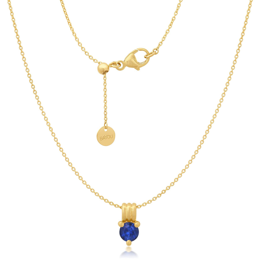 Birthstone Triple Orbit Necklace Bayou with Love Sapphire
