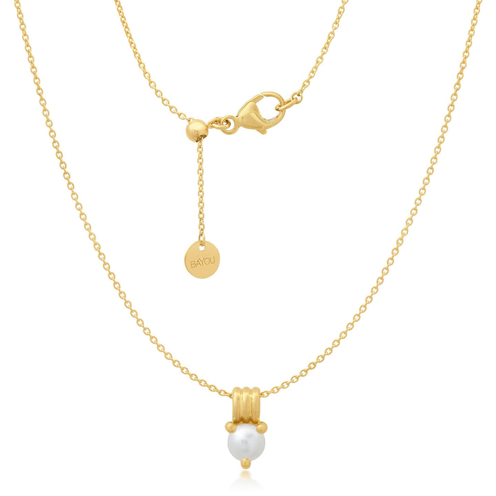 Birthstone Triple Orbit Necklace Bayou with Love Pearl