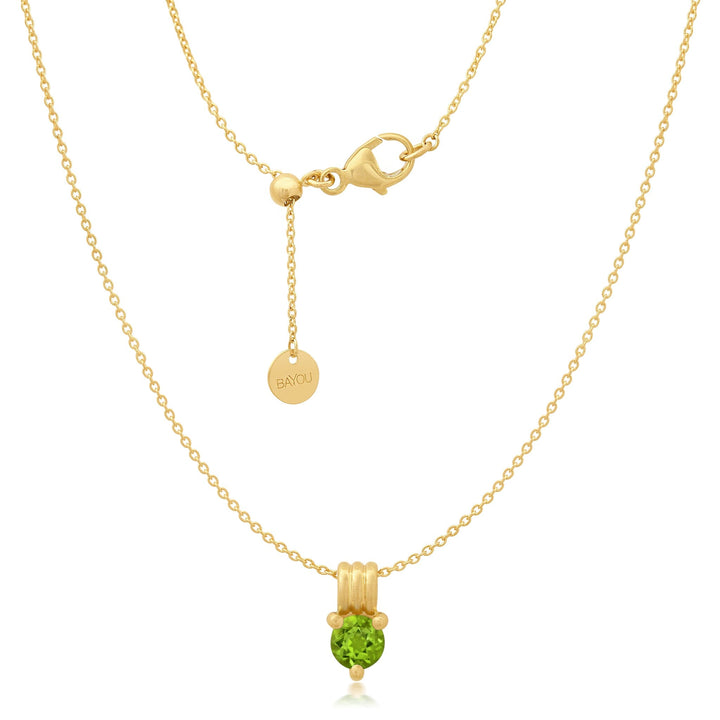 Birthstone Triple Orbit Necklace Bayou with Love Peridot