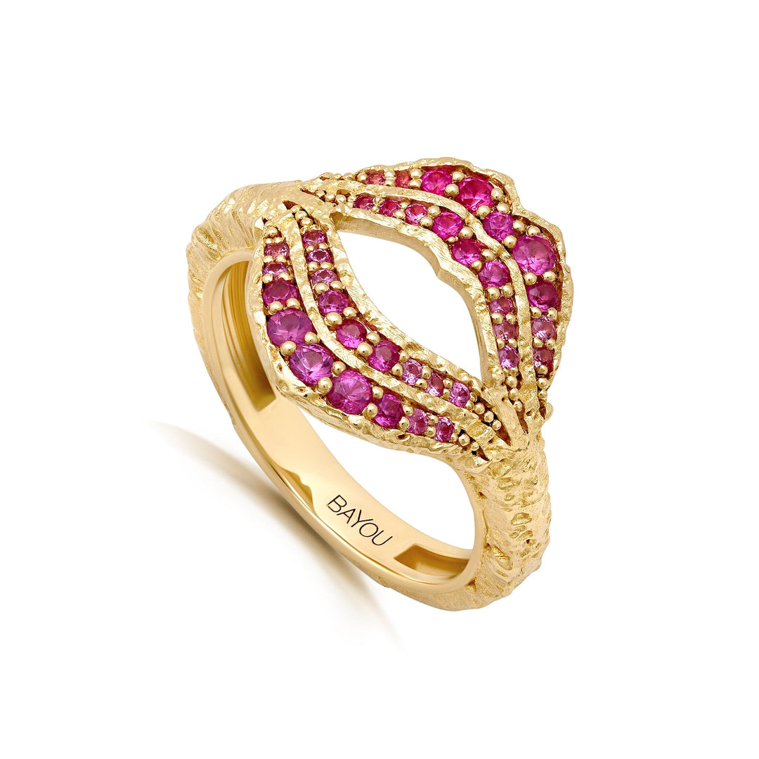NEW BWLV_R1047 Bayou Kiss Pink Sapphire Ring Jewelry Bayou with Love