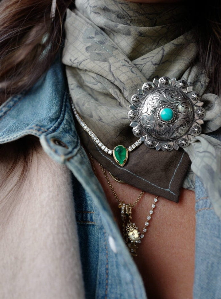 Turquoise Neckerchief Slide Jewelry Bayou with Love