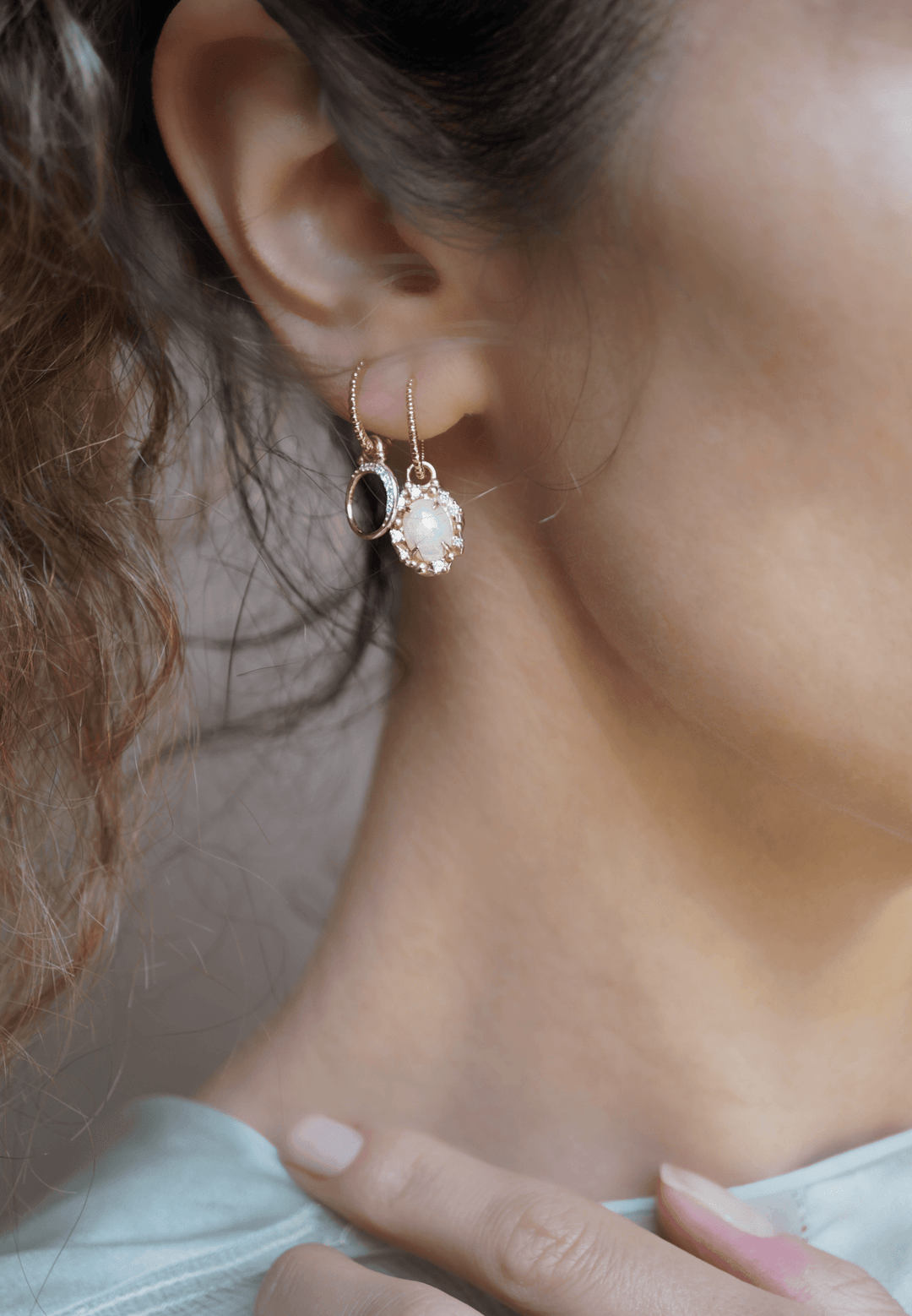 Oval Diamond Opal Earrings Jewelry Bayou with Love