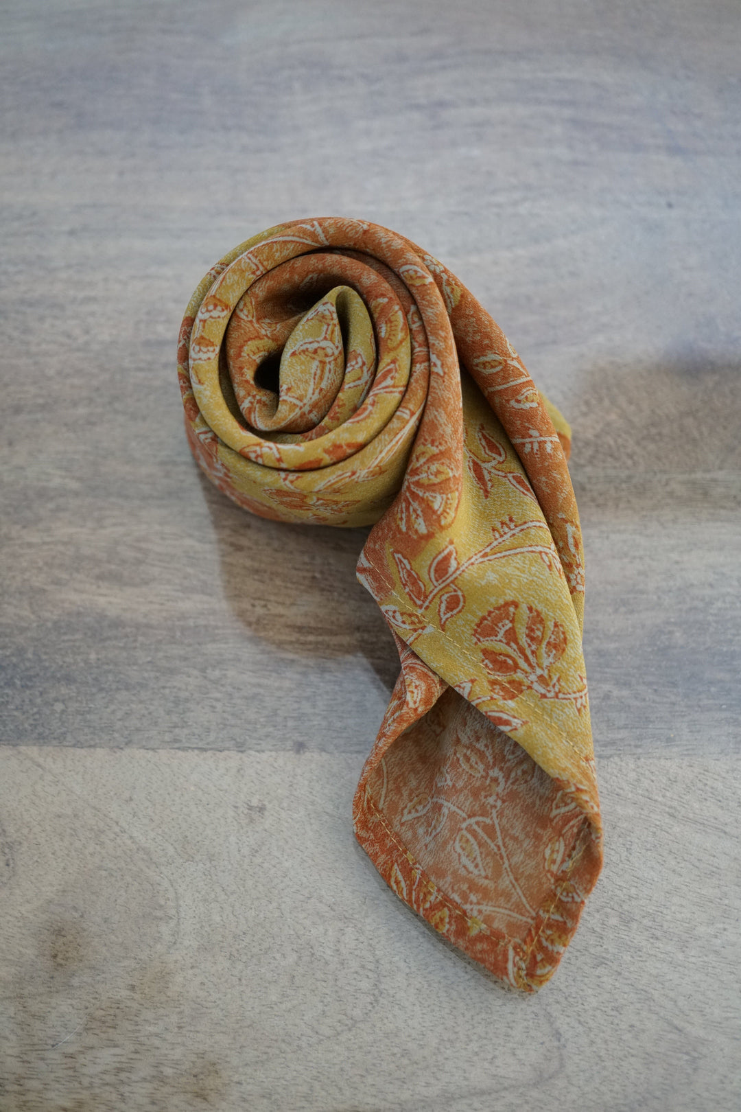 Upcycled Crepe Silk Neckerchief Fall/ Winter Collection Accessories Bayou with Love Floral 25x25