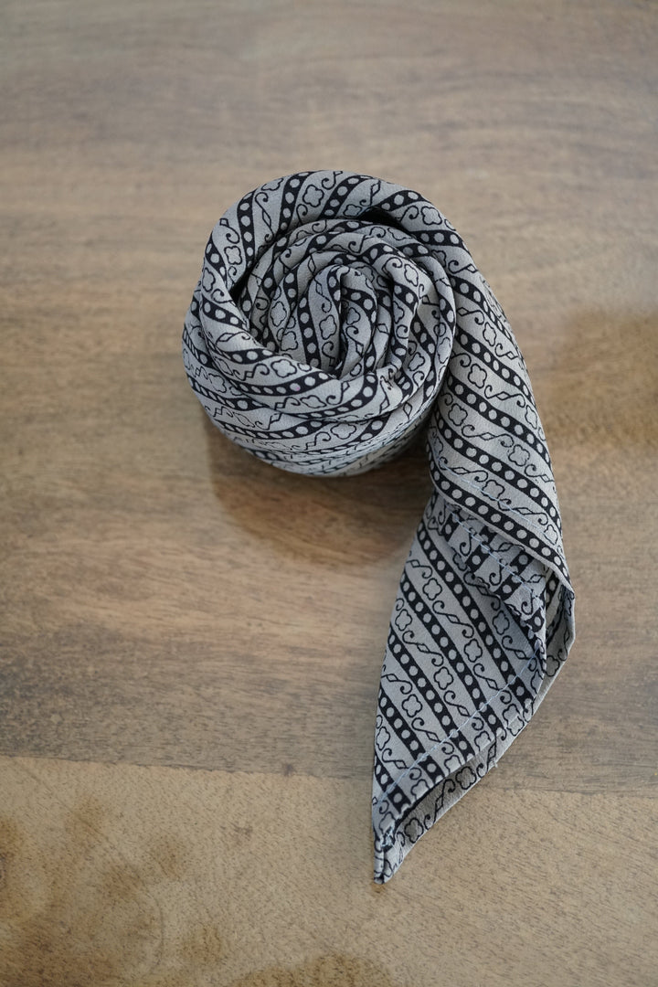 Upcycled Crepe Silk Neckerchief Fall/ Winter Collection Accessories Bayou with Love Silhouettes 25x25