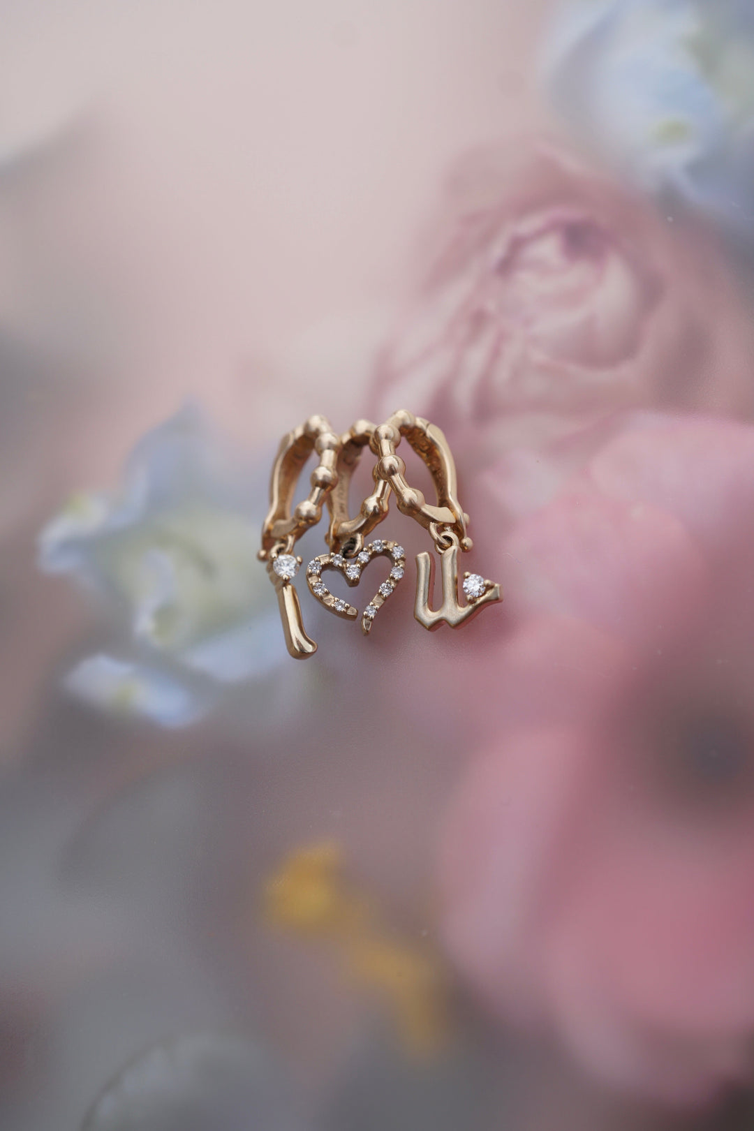 Gold + Diamond Initial Charms Jewelry Bayou with Love