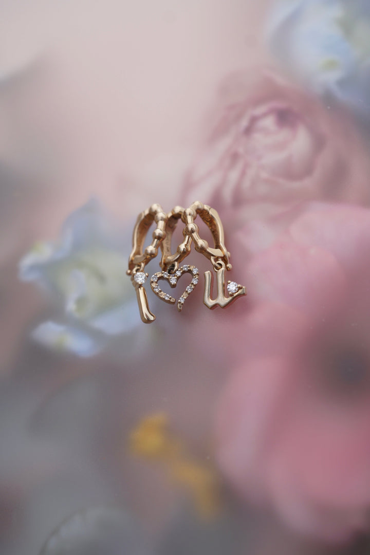 Gold + Diamond Initial Charms Jewelry Bayou with Love
